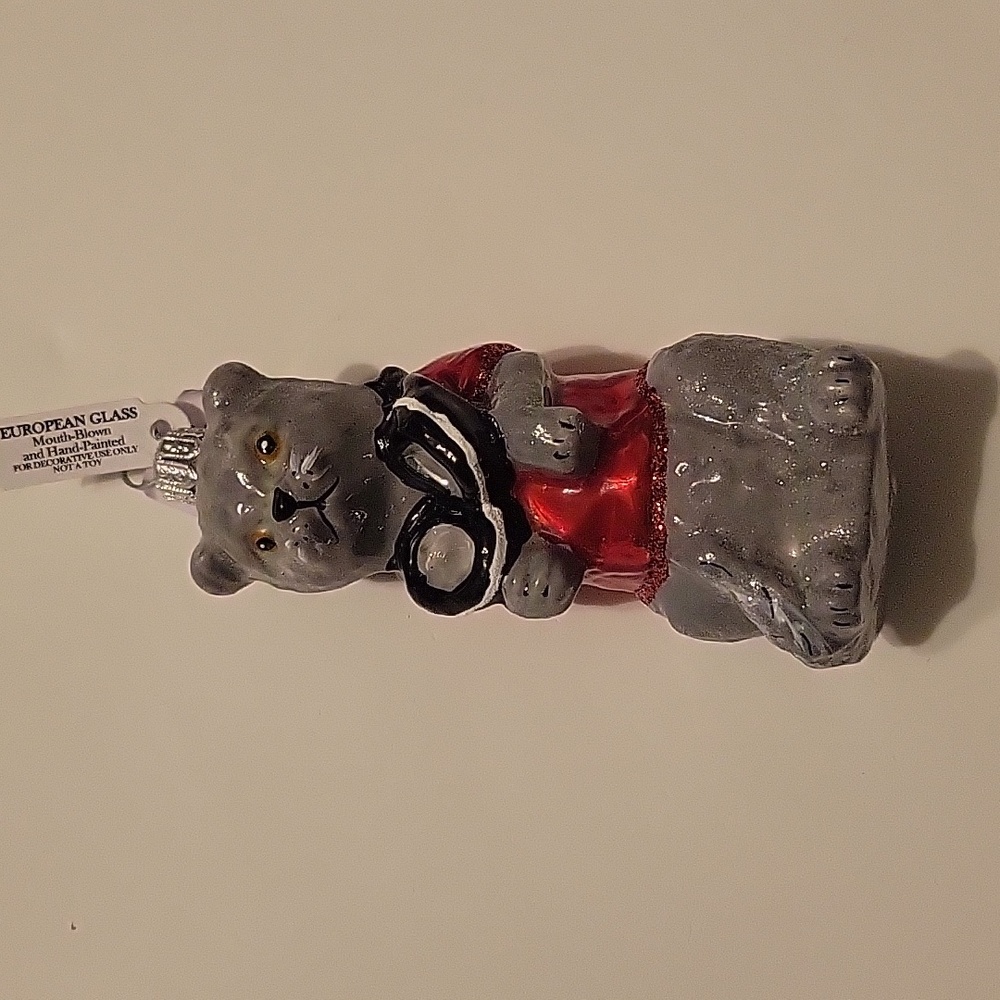 Bloomingdale's Dj Cat Ornament - European Glass Mouth-Blown Hand-painted Pet